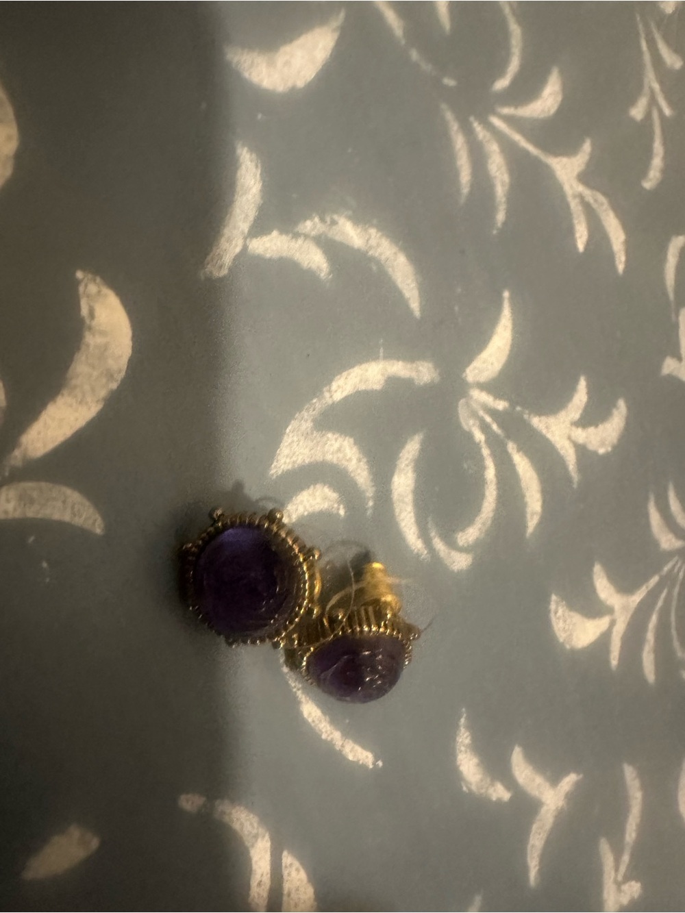 Betsey Johnson Blue Carved Rose Small Earrings